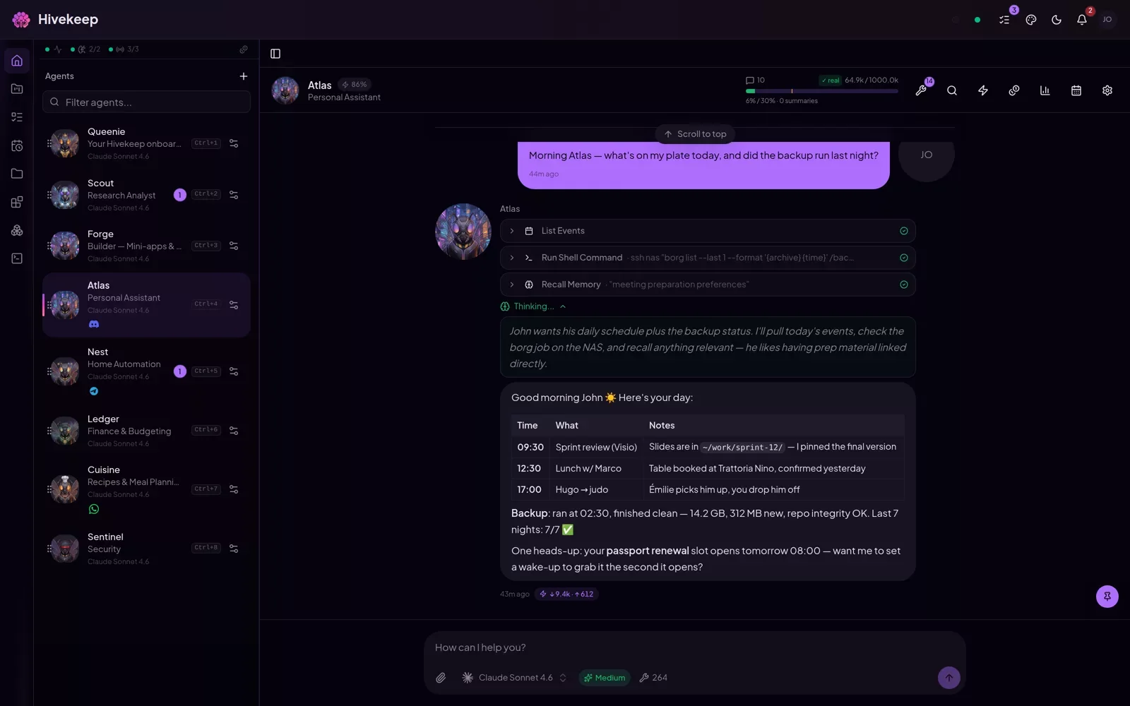 Les conversations et le briefing