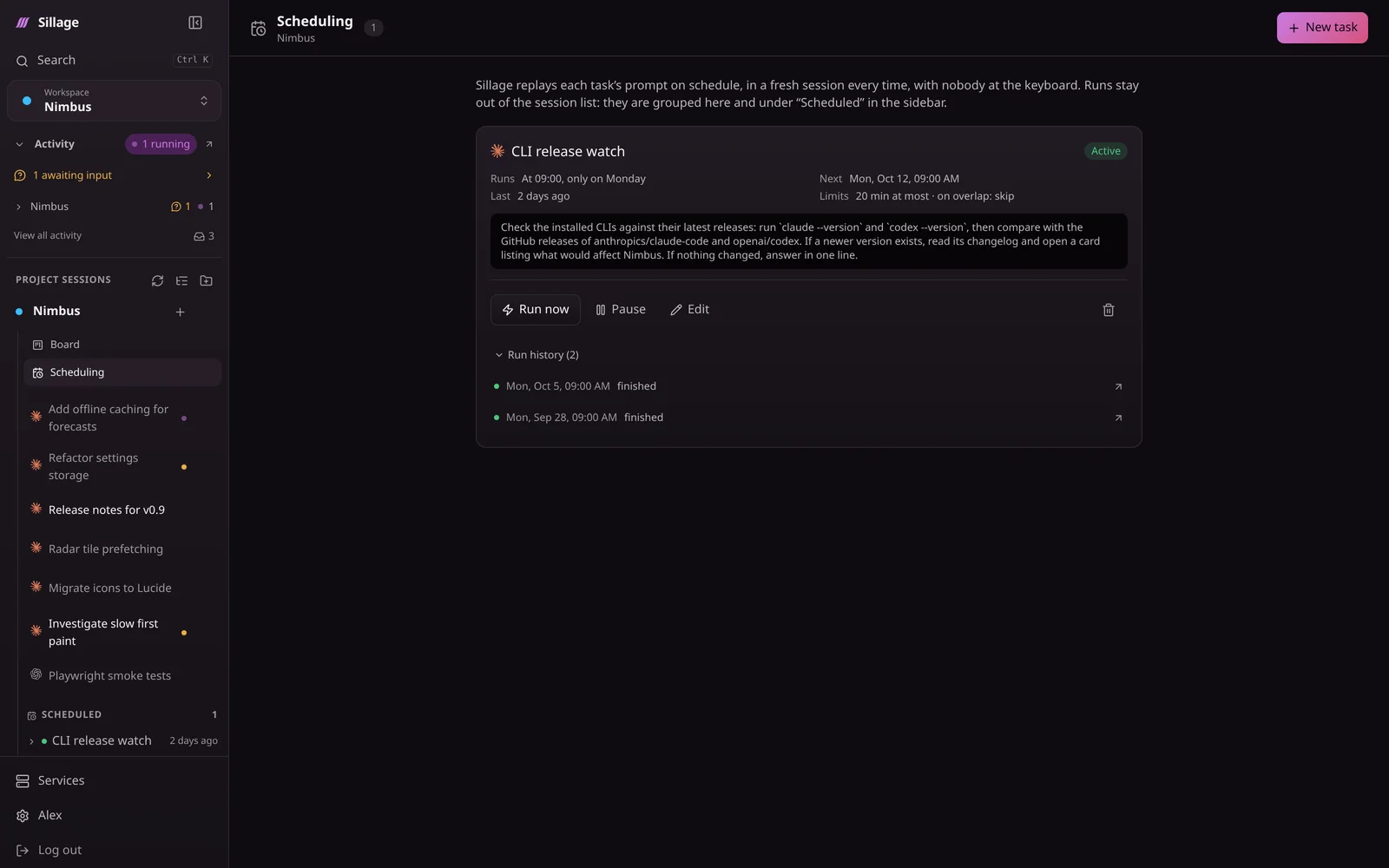 Planifier les prochaines tâches